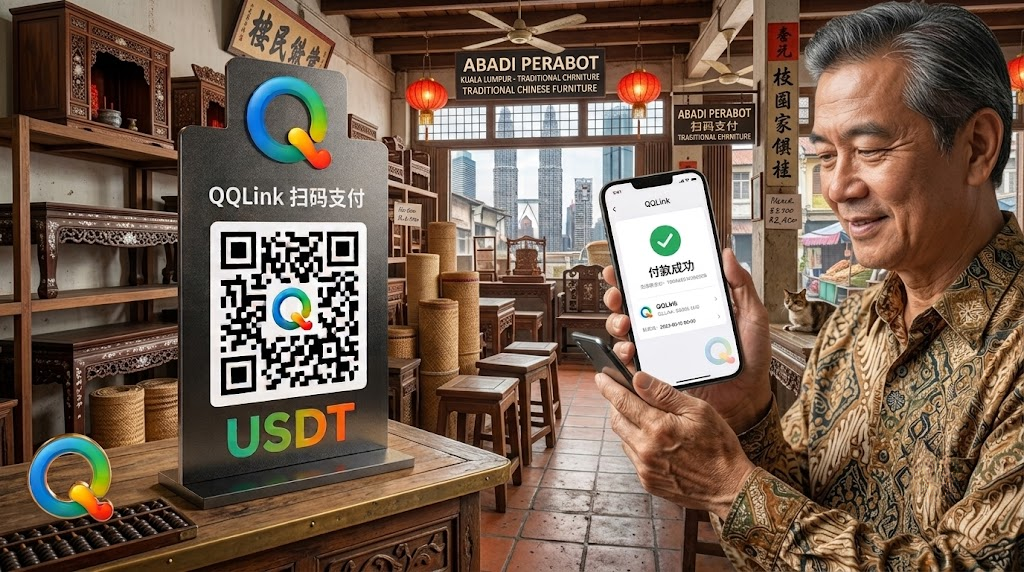 45 QQLink USDT線下掃碼支付落地 大馬華商建材採購告別繁瑣換匯