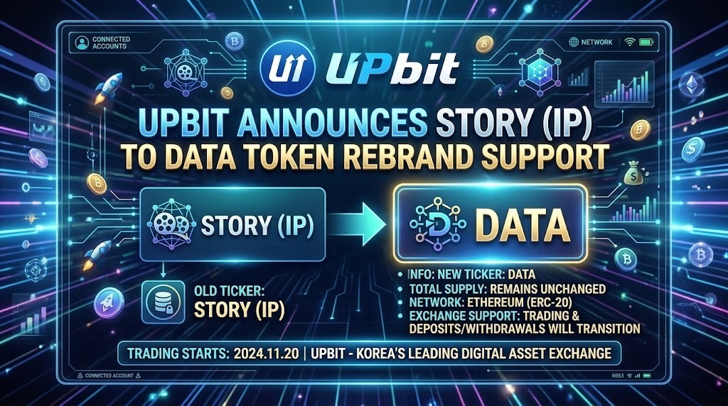 Upbit支持Story代幣更名DATA：IP轉型背後的市場訊號