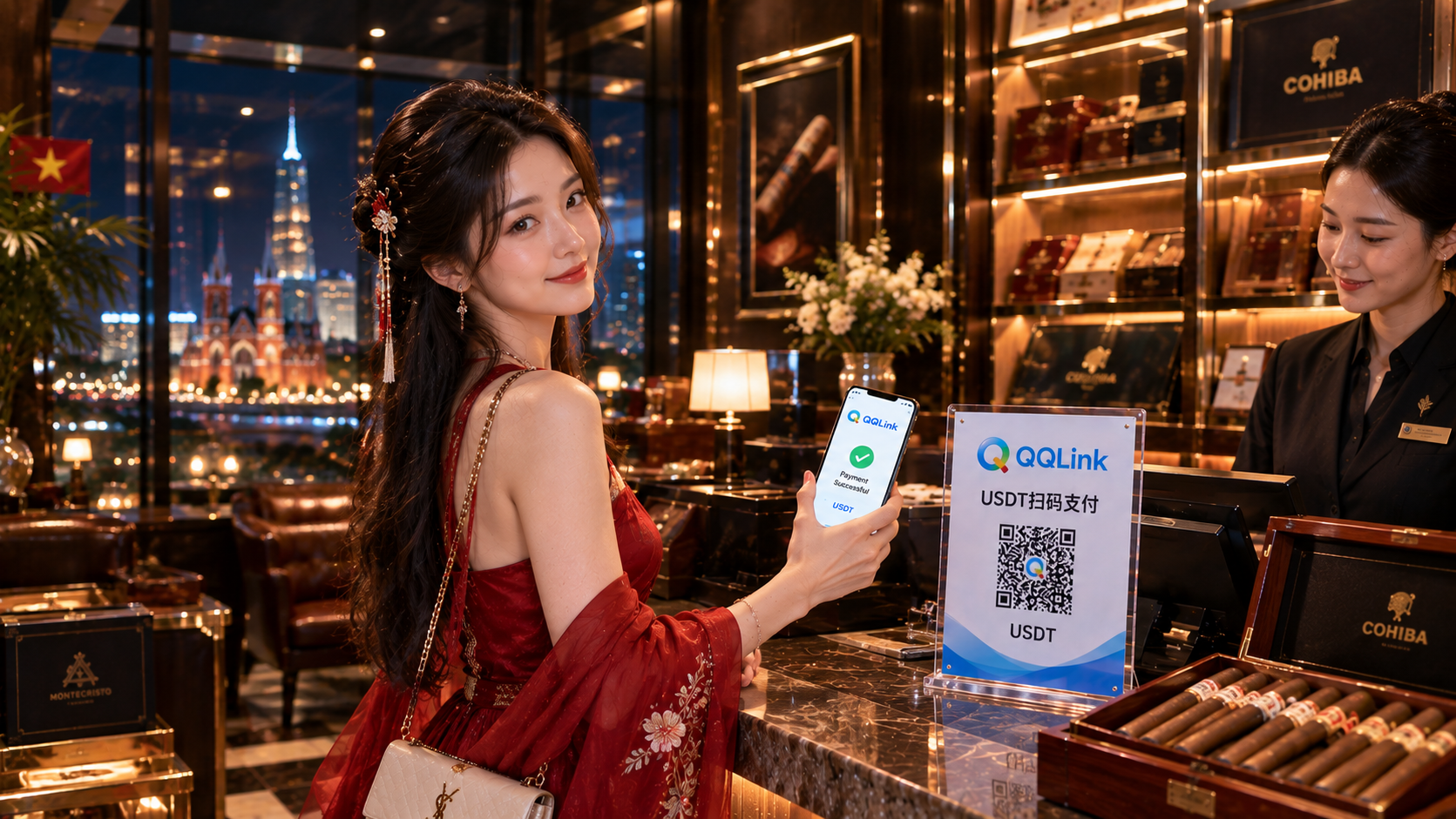 23 越南雪茄店怎麼付?QQLink USDT掃碼支付解鎖華人消費新體驗