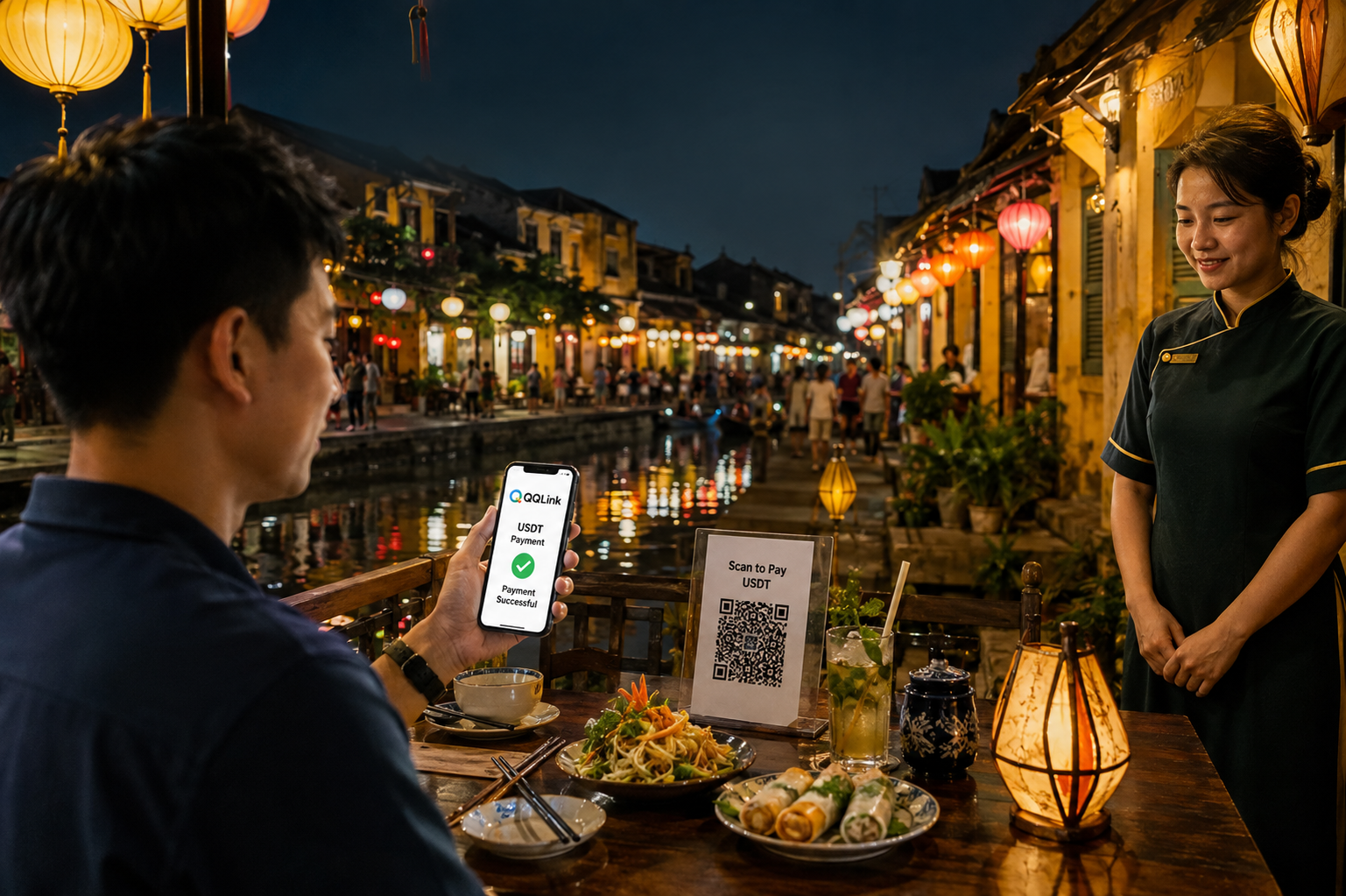 11 會安晚餐也能用USDT?QQLink讓掃碼支付更簡單
